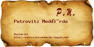 Petrovitz Medárda névjegykártya